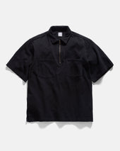 SS HOLLOW POLO - BLACK 9.2 oz SLUB COTTON JERSEY