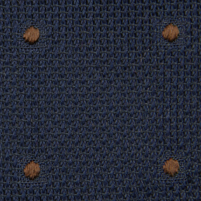 Dotted Grenadine / Garza Fina Bespoke Tie - Navy / Brown