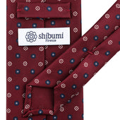Floral Printed Silk Tie Hand Rolled