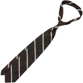 Repp Stripe Silk Tie Hand Rolled
