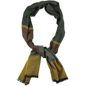 Striped Wool Scarf Green Brown
