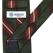 Repp Stripe Silk Tie Hand Rolled
