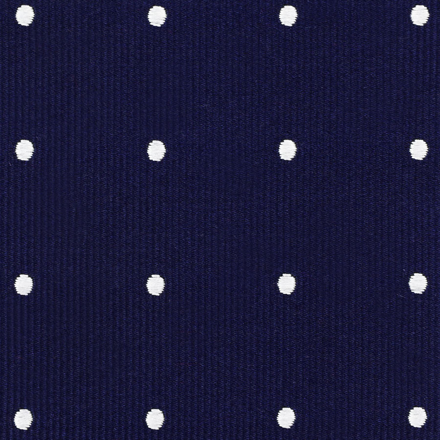 Polka Dot Bespoke Jacquard Silk Tie Navy