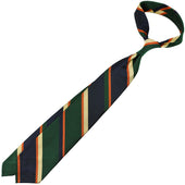 Repp Stripe Silk Tie Navy Rust Hand Rolled