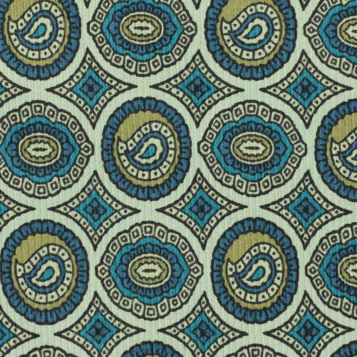 Vintage Printed Silk Bespoke Teal Sea Green