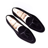 Tassel Loafer With Hand Stitched Apron In Suede