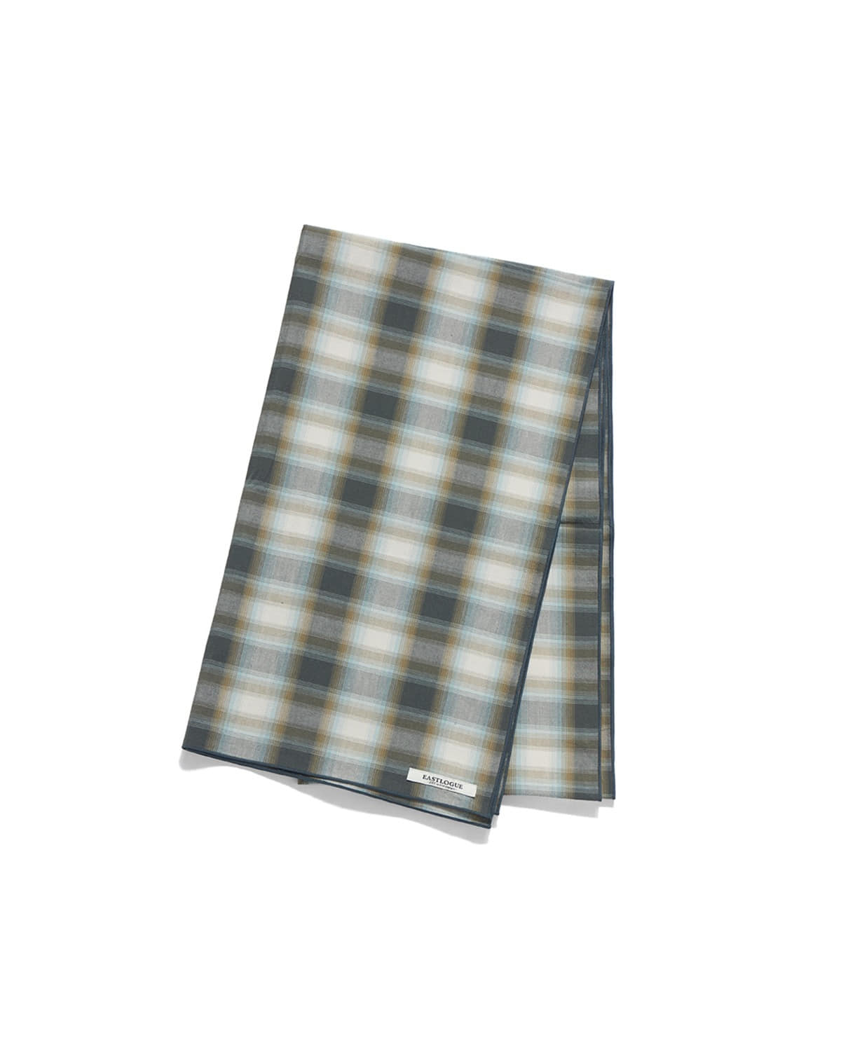 Pattern Scarf Beige Blue Check