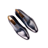 Chukka Boots With Straight Topline In Dark Blue Crust Calf