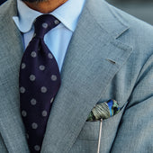 Shibumi Flower Fina Grenadine Silk Tie Purple