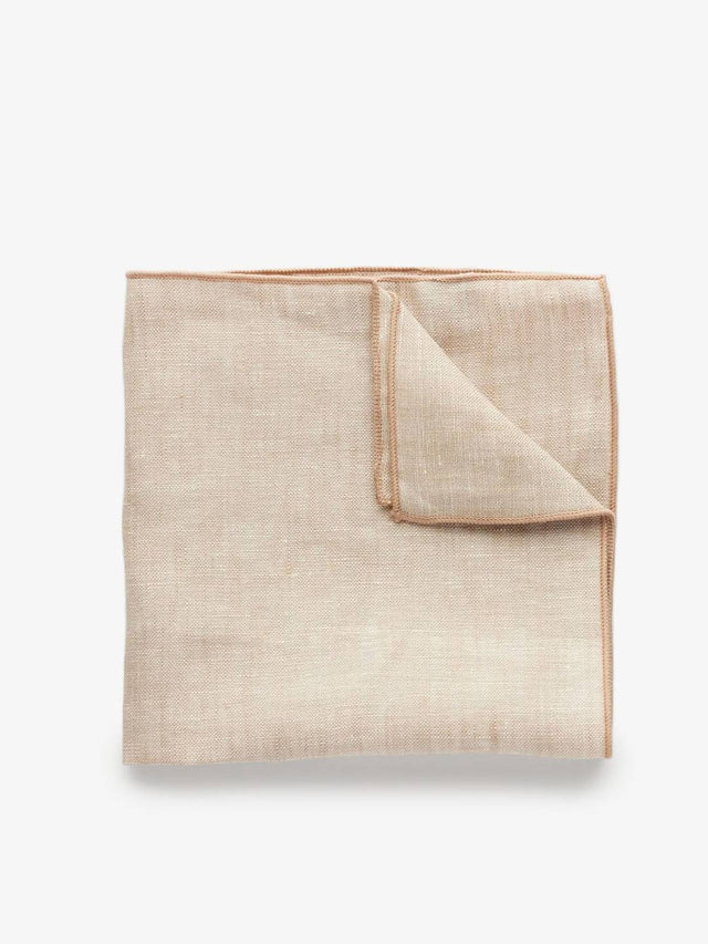 Light Beige Pocket Square Linen