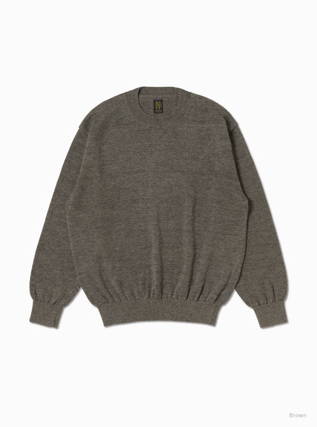 Men WASHED HIGH COUNT LINEN CREW NECK - BATONER｜ONLINE STORE