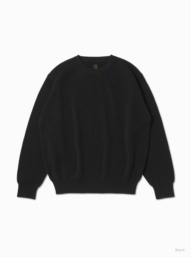 Men HIGH TWIST CASH COTTON RIB CREW NECK - BATONER｜ONLINE STORE