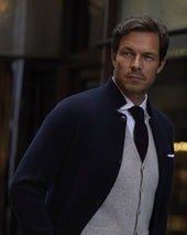 007 Milano Knitted Cashmere Jacket Blue