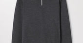 Charcoal Melange Merino Half Zip Sweater | ASKET