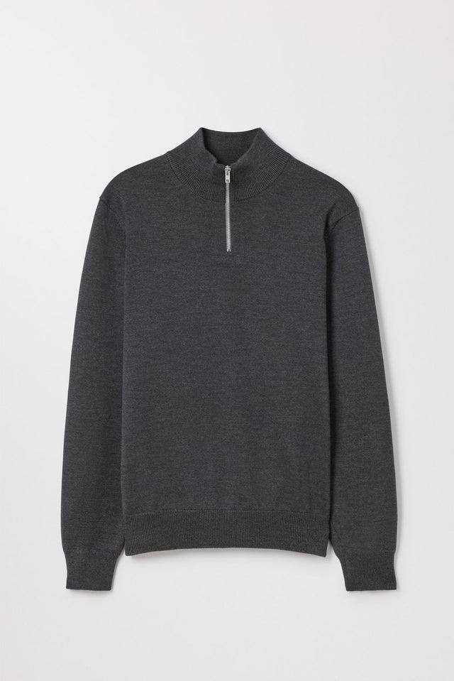 Melange Merino Half Zip Sweater Asket