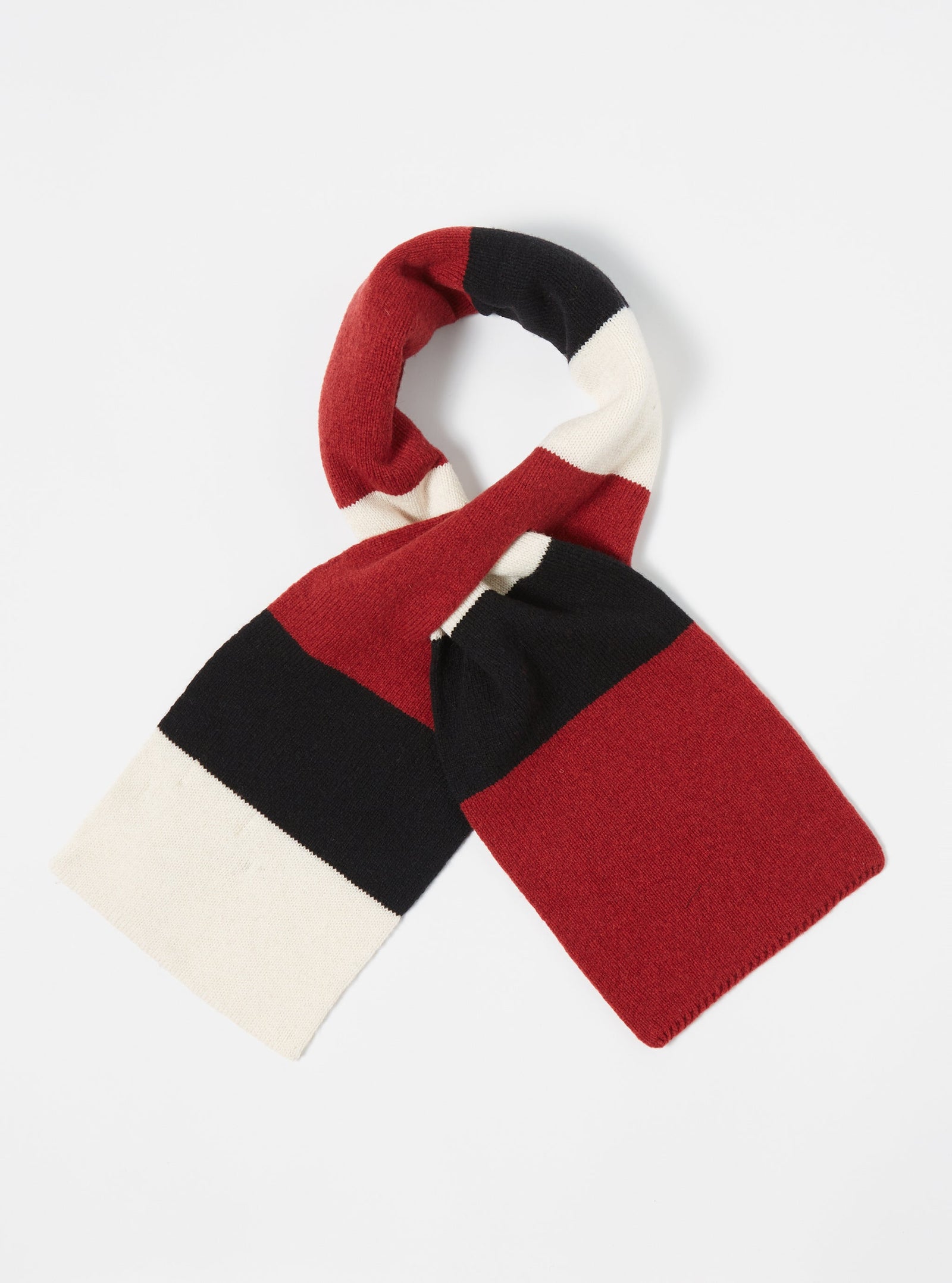 Red Ecru Soft Wool Deluxe Football Scarf