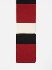 Red Ecru Soft Wool Deluxe Football Scarf