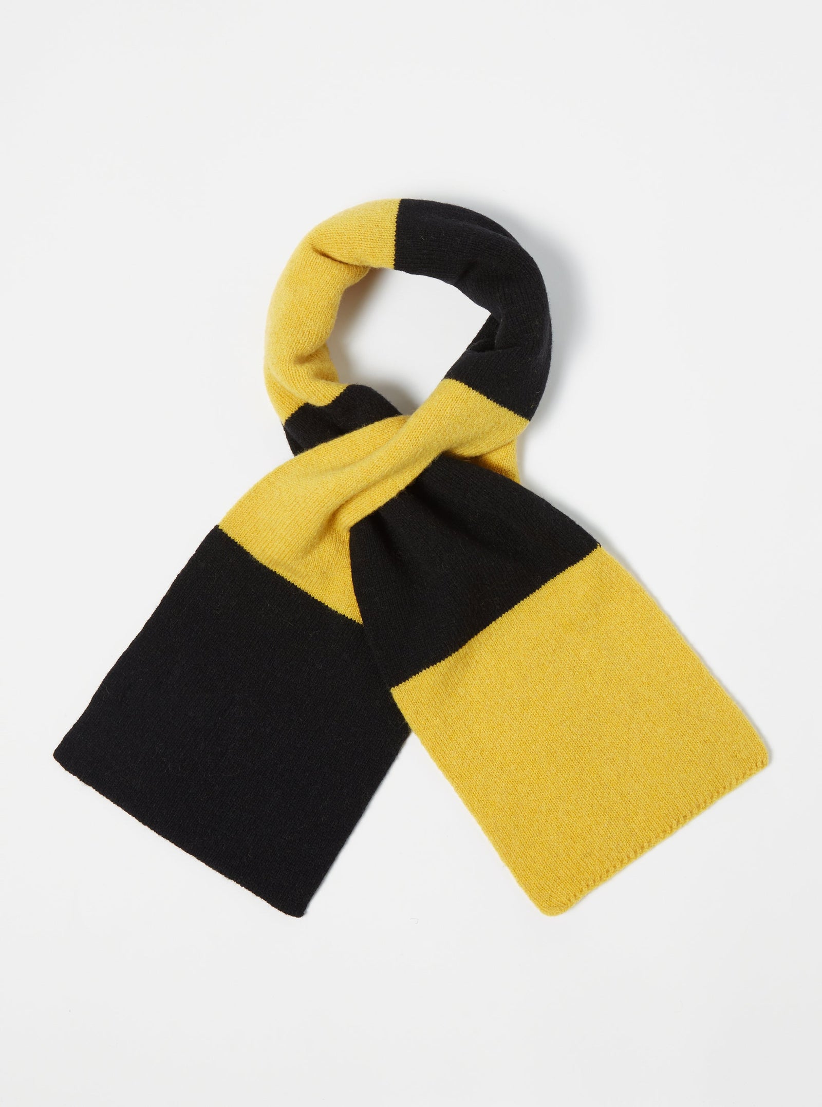 Yellow Soft Wool Deluxe Football Scarf