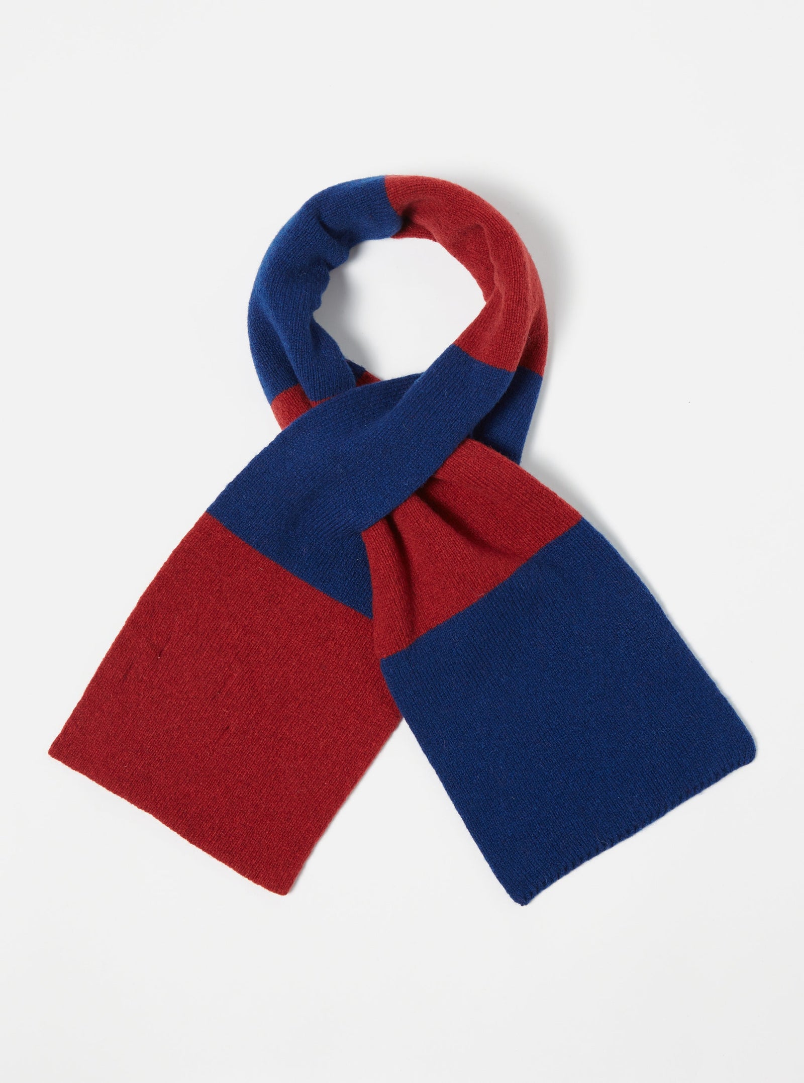 Red Blue Soft Wool Deluxe Football Scarf