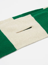 Beige Green Soft Wool Deluxe Football Scarf