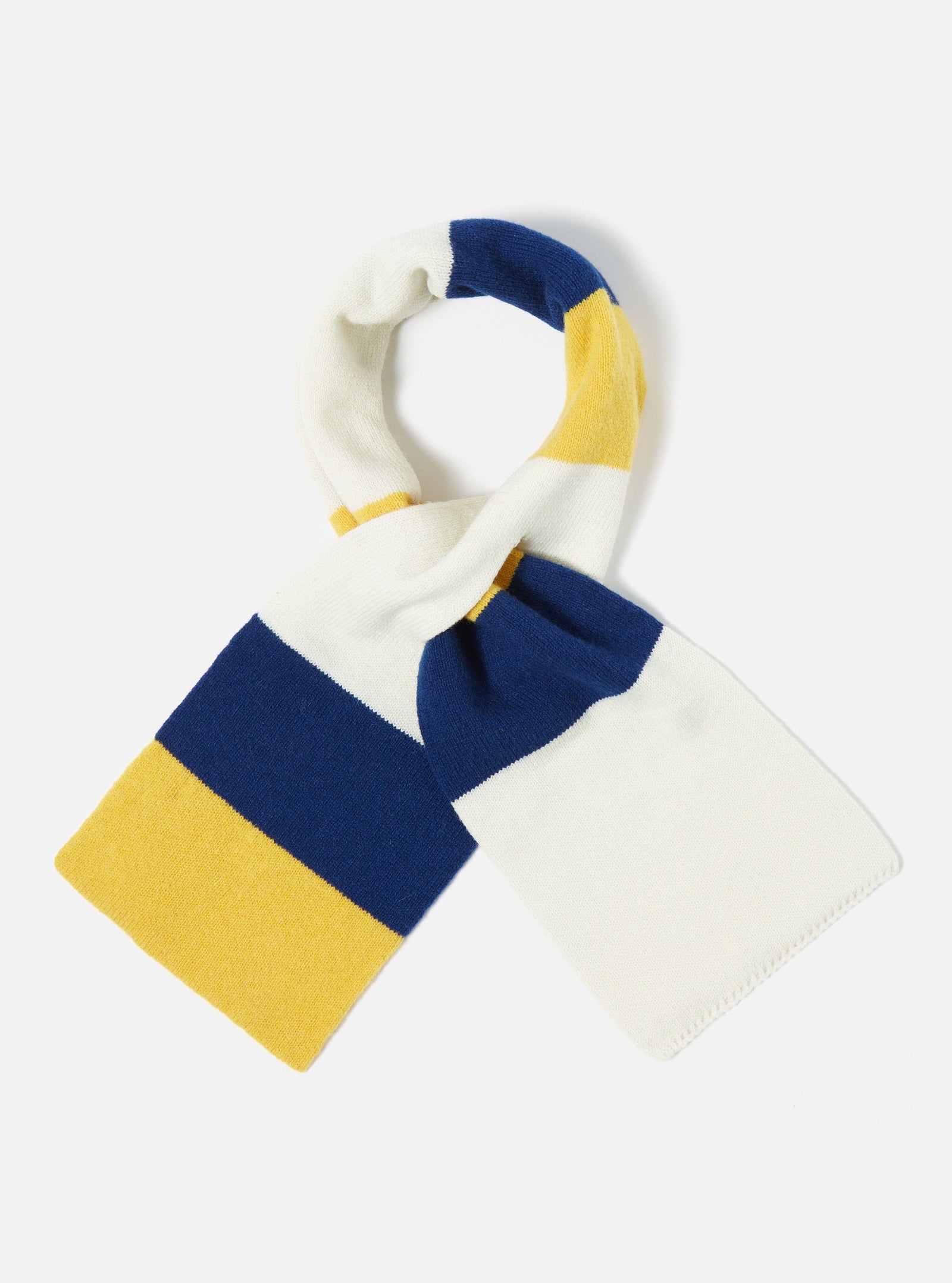 Yellow Blue Soft Wool Deluxe Football Scarf