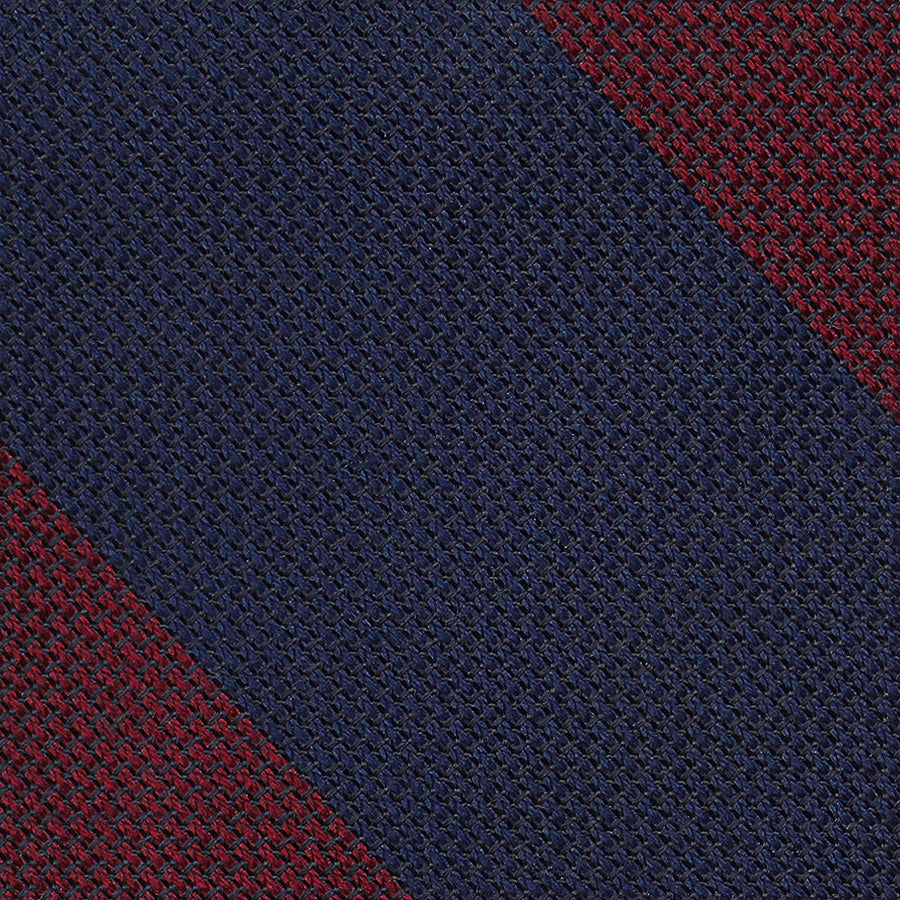 Block Stripe Grenadine Garza Fina Bespoke Tie Navy
