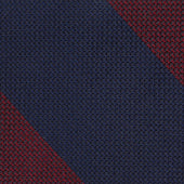 Block Stripe Grenadine Garza Fina Silk Tie Navy
