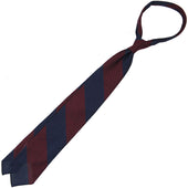 Block Stripe Grenadine Garza Fina Bespoke Tie Navy