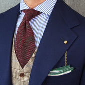 Irish Linen Shoestring Pocket Square White Green
