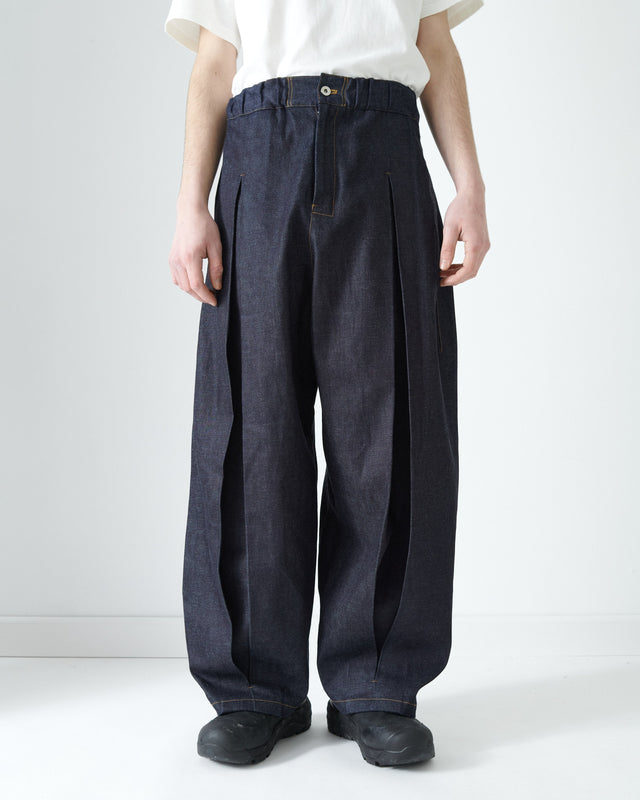 AW26 Box Pleat Trouser Denim - Raw Indigo
