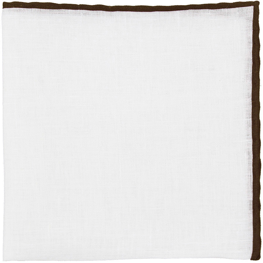 Irish Linen Shoestring Pocket Square White