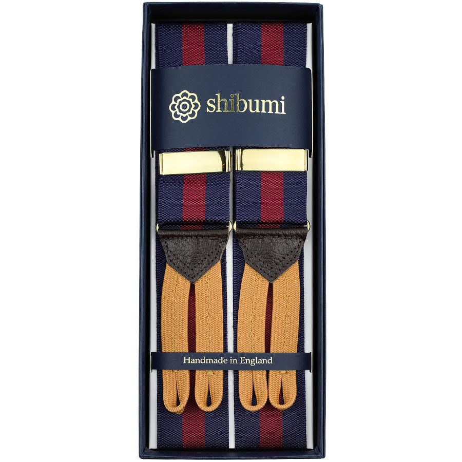 Barathea Braces Navy Red