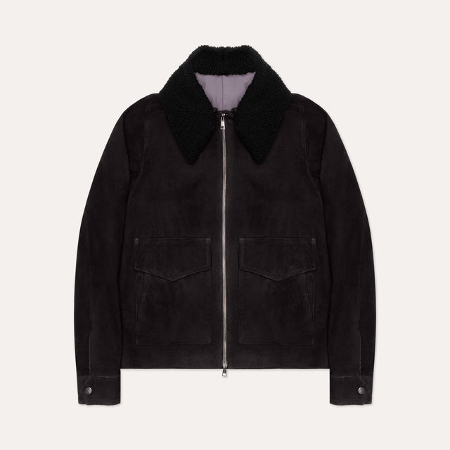 Black Suede Flight Jacket