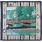 Ukiyo-e Silk Pocket Square - Benkei Bashi - 40x40cm