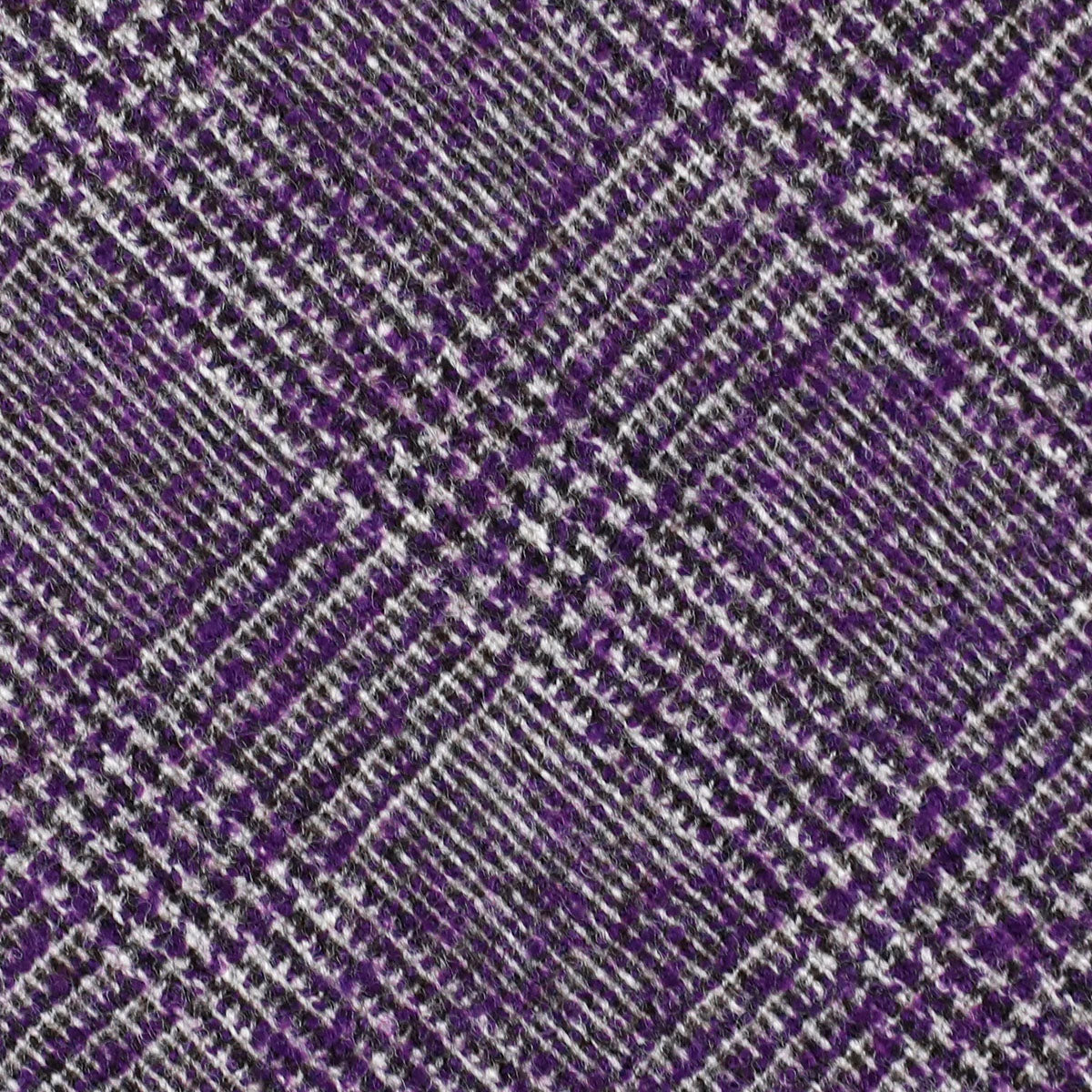 Glencheck Bespoke Wool Tie Purple