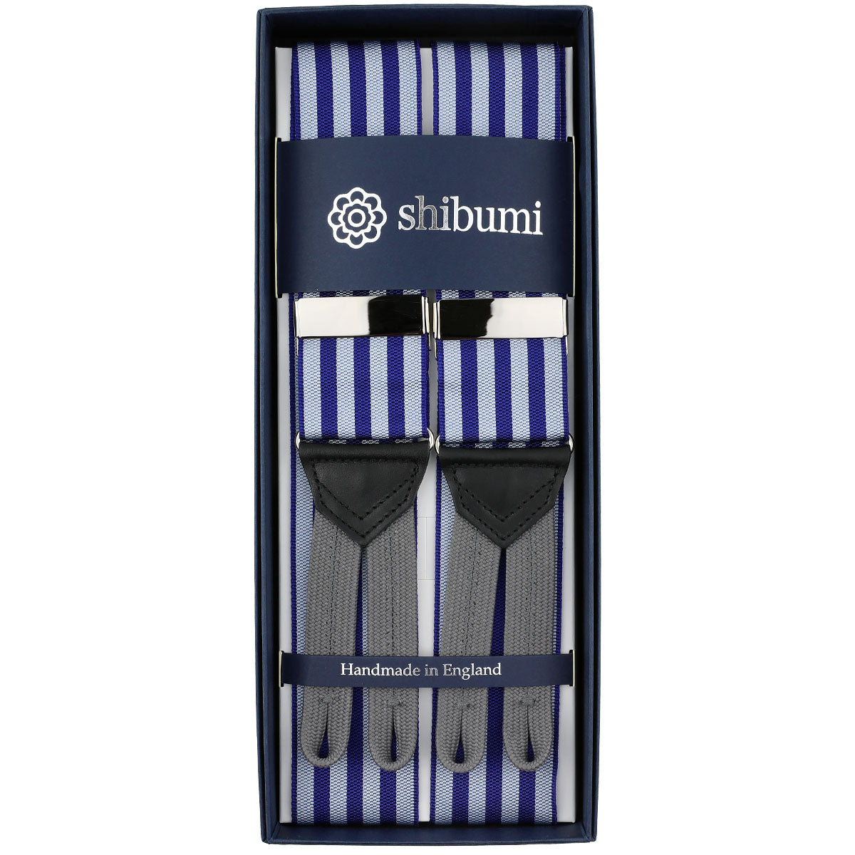 Barathea Braces Navy Grey