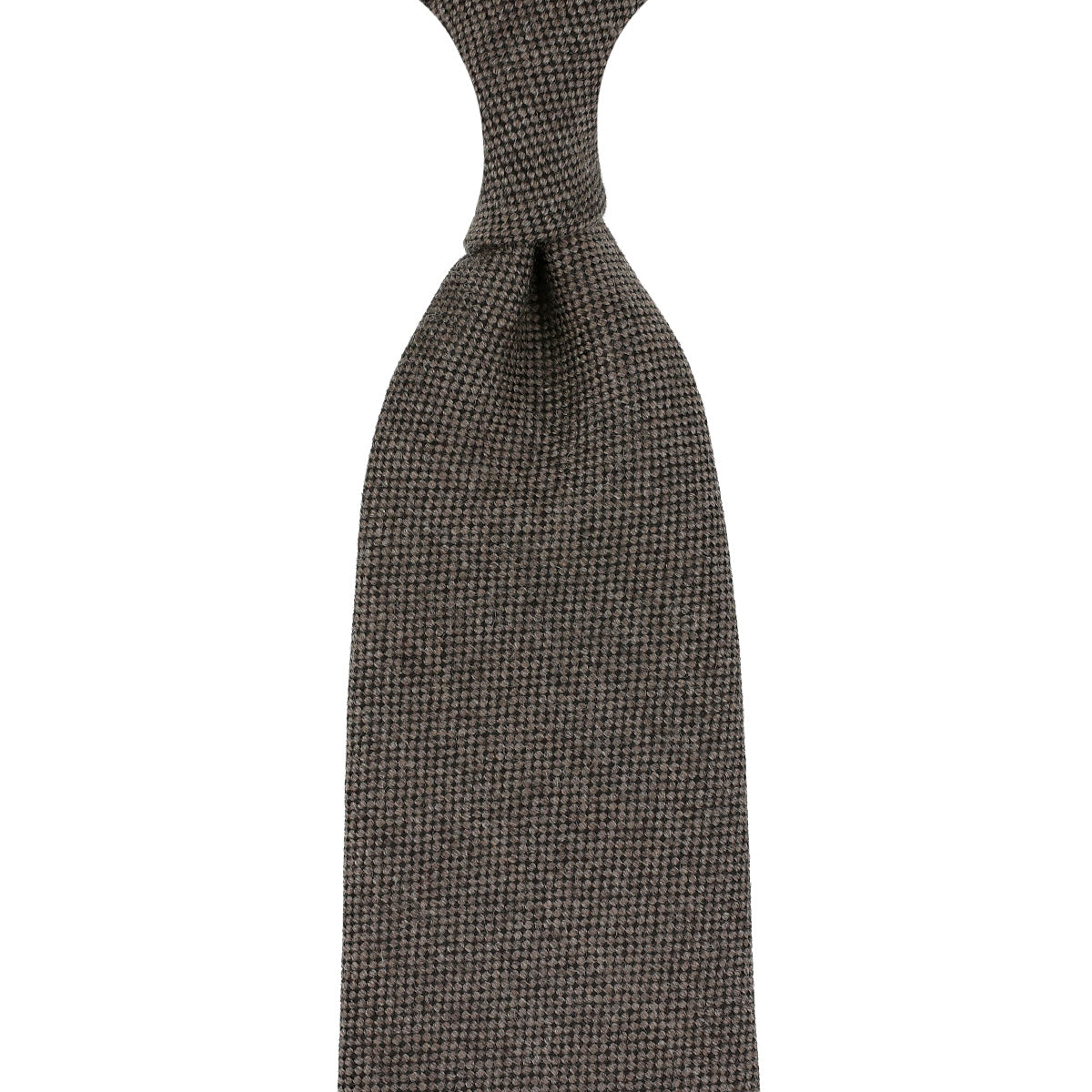 Plain Cashmere Tie Hazelnut Hand Rolled
