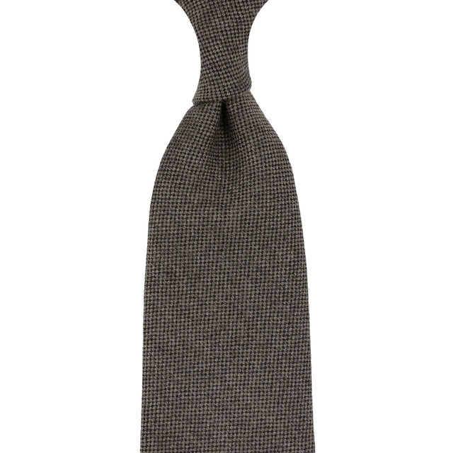 Plain Cashmere Tie - Hazelnut - Hand-Rolled
