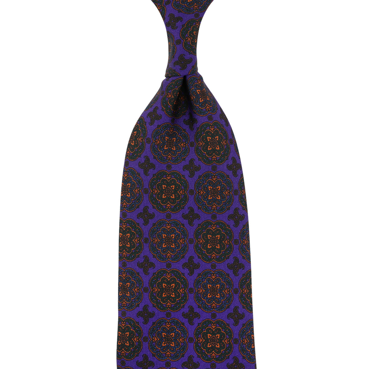 Ancient Madder Silk Tie Purple Hand Rolled
