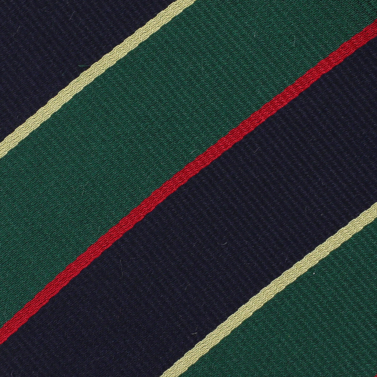 Repp Stripe Silk Bespoke Tie Navy Forest Red