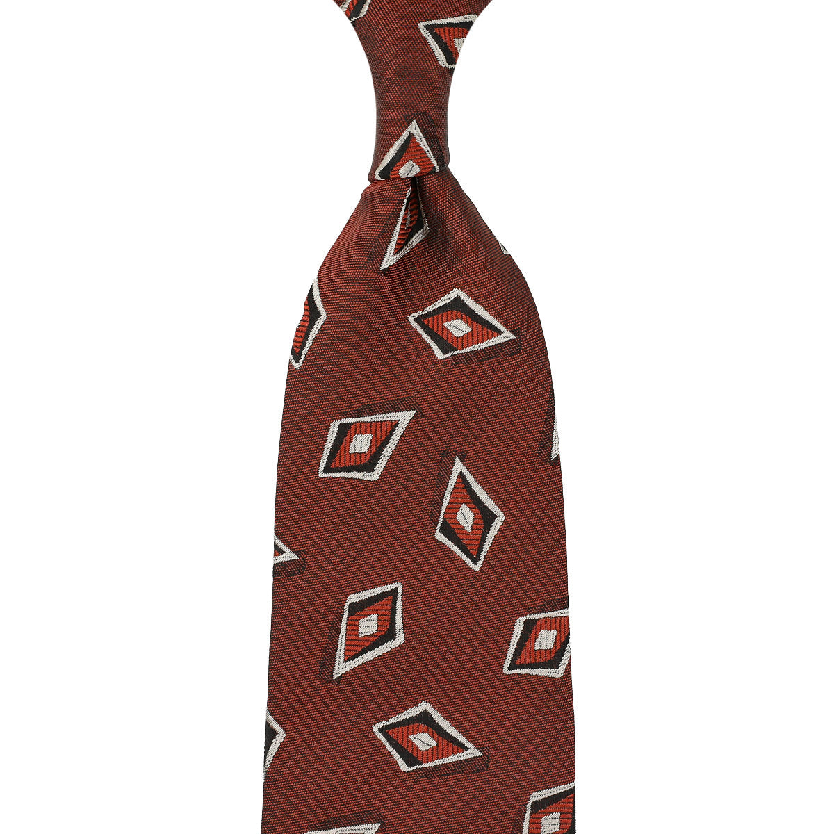 Geometrical Jacquard Silk Tie Hand Rolled