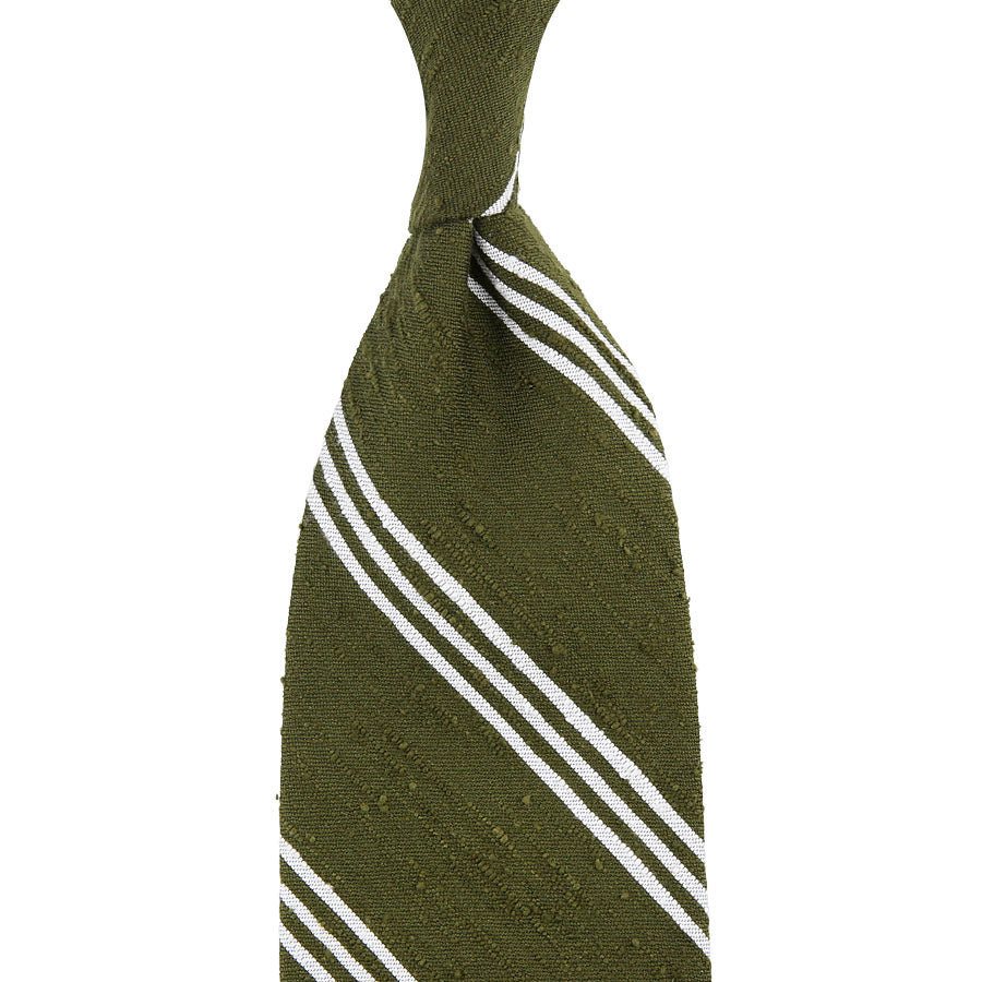 Triple Bar Shantung Silk Tie Hand Rolled