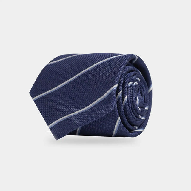 The Navy Abate Stripe Silk Tie