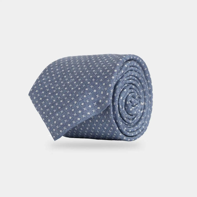 The Soft Blue Farina Silk Linen Tie