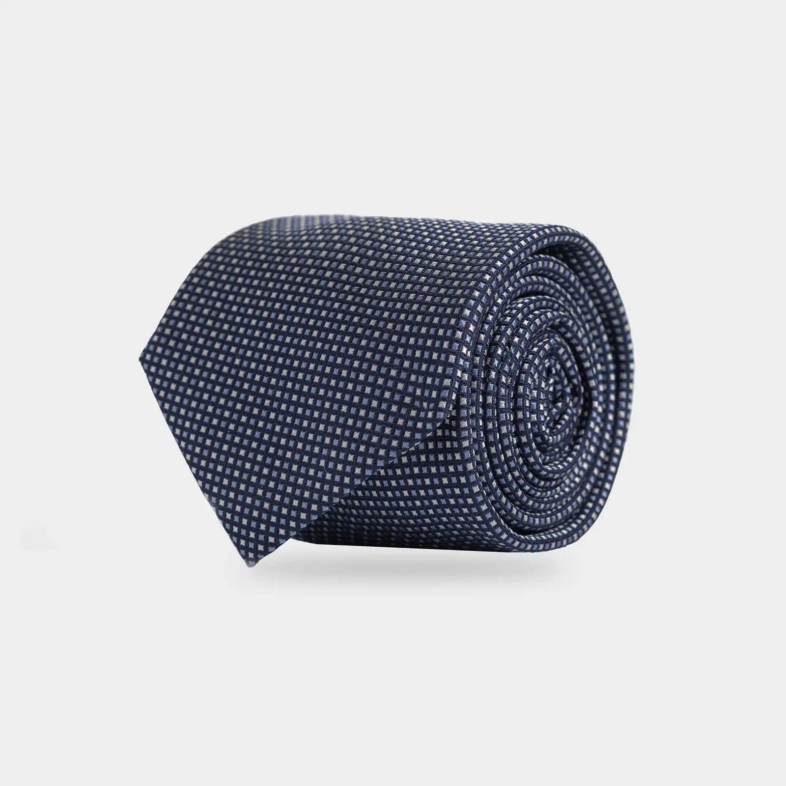 The Navy Durante Dot Silk Tie