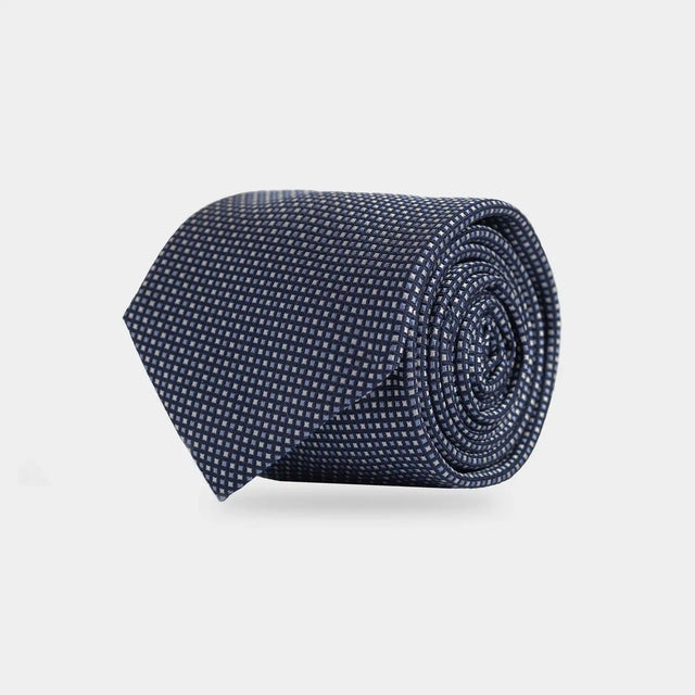 The Navy Durante Dot Silk Tie