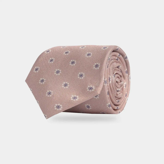 The Light Pink Moretti Floral Silk Tie