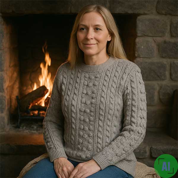 1d Bobble Cable Sweater 100 Aran Range