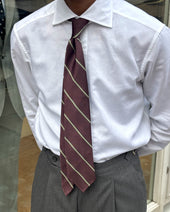 Shibumi Firenze Repp Stripe Silk Tie Eggplant