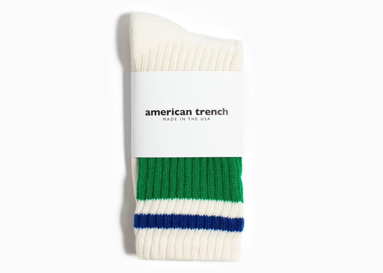 American Trench Retro Stripe Sock Kelly Green Royal